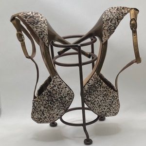 Sam Edelman McKenna Ruched T-Strap Peep Toe Platform Leopard Print Pumps; 7M